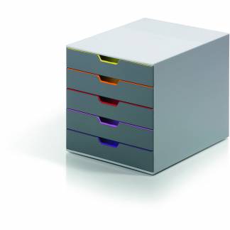 Durable VARICOLOR® skuffeboks med 5 skuffer i farven grå 