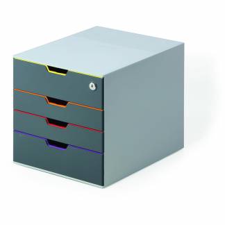 Durable VARICOLOR® SAFE skuffeboks med 4 skuffer i farven grå 