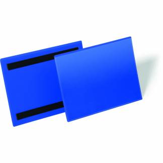 Durable magnetlomme tv&aelig;rformat i A5 med bl&aring; baggrund