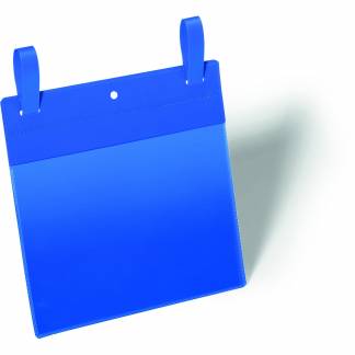 Durable lagerlomme tv&aelig;rformat med strop i A5 bl&aring;