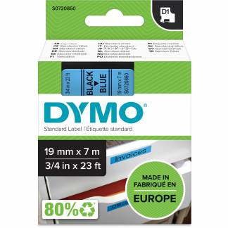 Dymo D1 45806 tape 19mm sort/bl&aring; 