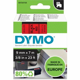 Dymo D1 40917 tape 9mm sort/rød 