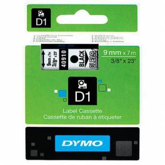 Dymo D1 40910 tape 9mm sort/klar 