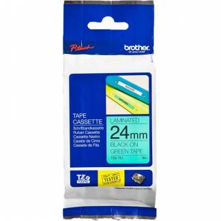 Brother TZE tape 24mm sort/grøn 