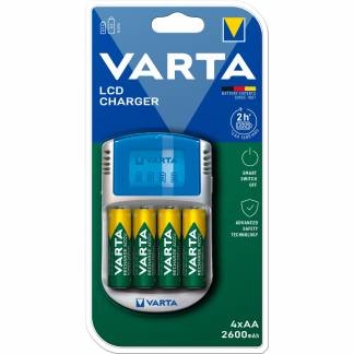 VARTA LCD batterioplader inkl. 4 x AA 2600 mAh 