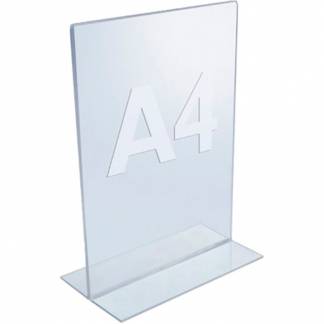TWINCO Twin Agenda akryldisplay med T-fod i A4-format 