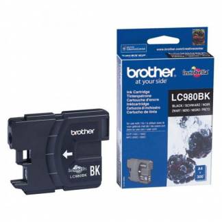 Brother LC980BK Sort Bl&aelig;kpatron, 300 sider