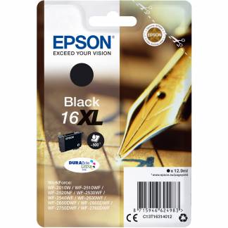 Epson 16XL C13T16314012 Sort Bl&aelig;kpatron, 500 sider
