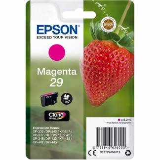 Epson 29 C13T29834012 Magenta Bl&aelig;kpatron, 180 sider