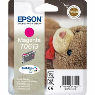 Epson T0613 C13T06134010 Magenta Bl&aelig;kpatron, 250 sider