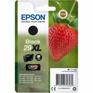 Epson 29XL C13T29914010 Sort Bl&aelig;kpatron, 470 sider