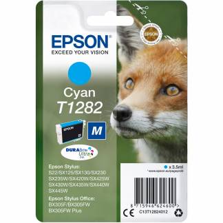 Epson T1282 C13T12824012 Cyan Bl&aelig;kpatron, 250 sider