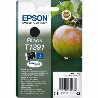 Epson T1291 C13T12914012 Sort Bl&aelig;kpatron, 380 sider