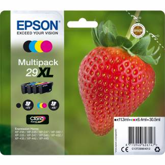 Epson 29XL C13T29964010 CMYK Multipakke Bl&aelig;kpatroner, 450 sider