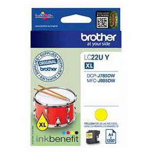 Brother LC22UY Gul Bl&aelig;kpatron, 1.200 sider
