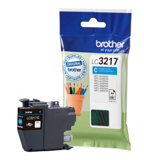 Brother LC3217C Cyan Bl&aelig;kpatron, 550 sider
