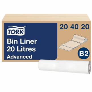 Tork 204020 Advanced B2 affaldspose 20L hvid 100stk 