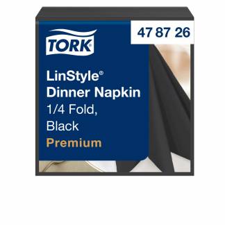 Tork 478726 Linstyle servietter 39x39cm sort 50stk 