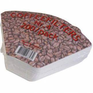 Kaffefiltre 1x4 hvid 200stk