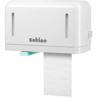 Satino Twin-Roll toiletpapirdispenser hvid 