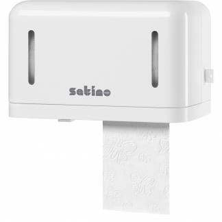Satino Twin-Roll toiletpapirdispenser hvid 