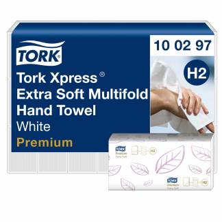 Tork 100297 Xpress Extra Soft håndklædeark H2 hvid 21x100ark 130289 