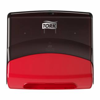 Tork 654008 Top-Pak dispenser W4 sort/rød 