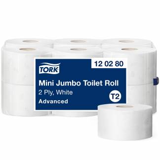 Tork 120280 Advanced T2 Mini Jumbo 2lags toiletpapir 12 ruller 
