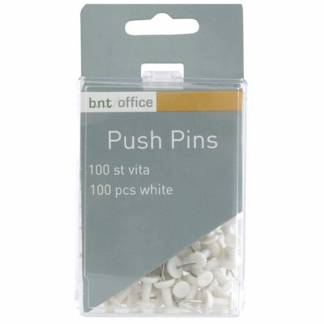 Push-pin kortnåle hvid 100stk 