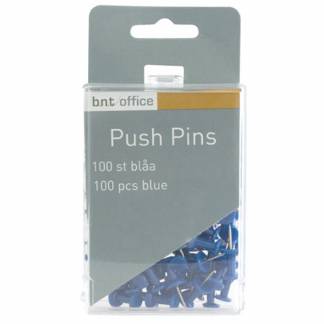 Push-pin kortnåle blå100stk 