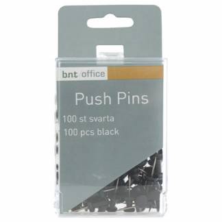 Push-pin kortnåle sort 100stk 