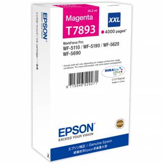 Epson T7893 C13T789340 Magenta Bl&aelig;kpatron, 4.000 sider