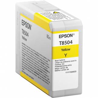 Epson T8504 C13T850400 Gul Bl&aelig;kpatron, 80 ml