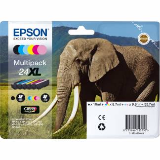 Epson 24XL C13T24384011 BK/C/M/Y/PM/PC Multipakke, 740 sider