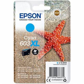 Epson 603XL C13T03A24020 cyan bl&aelig;kpatron 4 ml