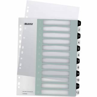 Register printbar PP A4+ 1-12 hvid/sort