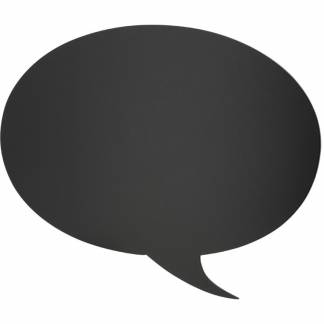 Securit chalkboard silhouette taleboble i sort