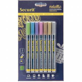 Securit kridtmarker 1-2mm 7 metalliske farver 