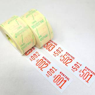 Ferco pakkekontrol 2delt 40x57mm r&oslash;d 500 numre