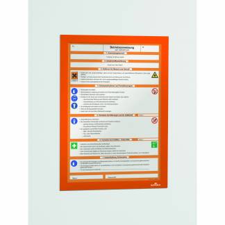 Durable Duraframe A4 selvklæbende magnetramme orange 2stk 