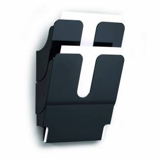 Durable FLEXIPLUS brochureholder med 2 bakker til A4-højformat 