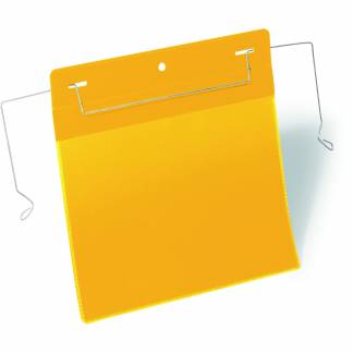 Durable lagerlomme m/wirebeslag A5 tv&aelig;rformat gul 50 stk