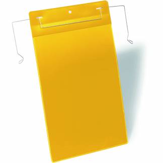 Durable lagerlomme m/wirebeslag A4 h&oslash;jformat gul