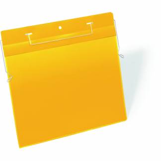 Durable lagerlomme m/wirebeslag A4 tv&aelig;rformat gul