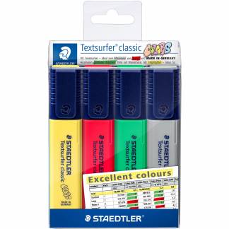 Staedtler 364 tekstmarkere s&aelig;t 4 stk.