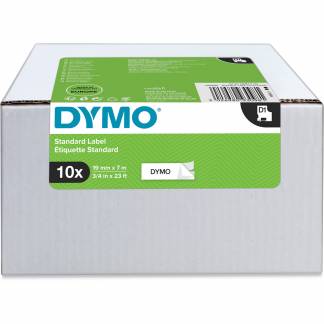 Dymo D1 tape 19mm sort/hvid 10stk 