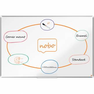 Nobo Premium Plus emaljeret whiteboard 150x100cm hvid 