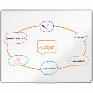 Nobo Premium Plus emaljeret whiteboard 150x120cm hvid 