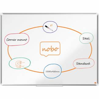 Nobo Premium Plus stål whiteboard 120x90cm hvid 