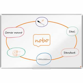 Nobo Premium Plus stål whiteboard 150x100cm hvid 